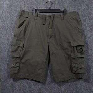 West Louis Cargo Shorts Mens 3XL Green Cotton Canvas Utility 8 Inseam Summer